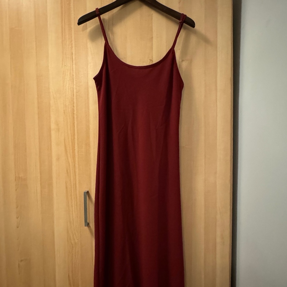 american apparel midi red dress